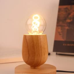 Retro Wood Table Lamp E27 Socket Vintage Desk Lamp Base Holder EU Plug Bedside Lamp Decoration Wooden Base Table Light 220V 110V