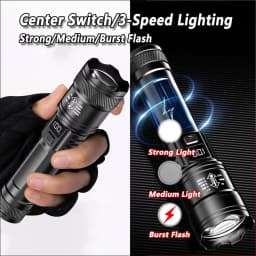 Portable Rechargeable LED Flashlight Super Bright Handheld Flashlight Emergency Camping Waterproof Lantern For Outdoor Hiking