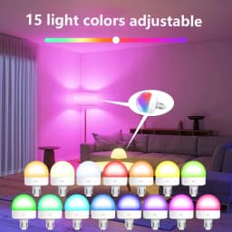 3PCS Smart LED Bulb E27 RGB Color Dimmable USB Rechargeable Cordless Battery Operated with Timing Feature for Home Lighting