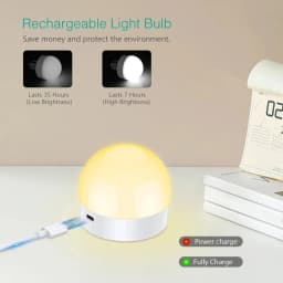 3PCS Smart LED Bulb E27 RGB Color Dimmable USB Rechargeable Cordless Battery Operated with Timing Feature for Home Lighting