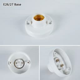 E27/E26 Lamp Socket, White Ceiling Light Bulb, Fixed Socket, Bulb Holder, Ceiling Fan Socket