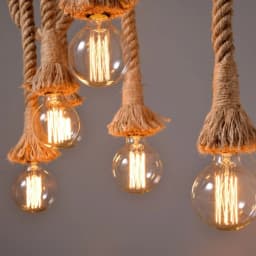 JOYINLED Hemp Rope Pendant Light, Industrial Retro Loft Hanging Lamp with E27 Socket for Edison LED Bulbs, Cafe Bar Living Room
