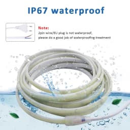 AC220V COB LED Strip Light IP67 Waterproof Flexible Ribbon 2Pin Wire/EU Plug Tape Lamp 3000K/4000K/6000K Outdoor Linear Lighting