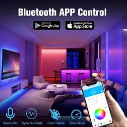 18 LED Strip Lights 5050 RGB USB Color Changing Flexible Lamp Tape with APP Control for Room Decoration TV Backlight