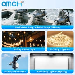 OMCH IP67 Waterproof Power Supply Lighting Transformer AC110V-220V to DC12V 24V LED Driver, 10W 20W 30W 50W 100W Outdoor Adapter