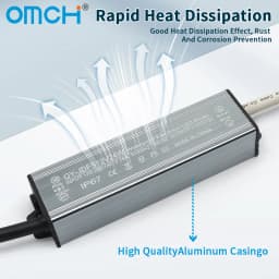 OMCH IP67 Waterproof Power Supply Lighting Transformer AC110V-220V to DC12V 24V LED Driver, 10W 20W 30W 50W 100W Outdoor Adapter
