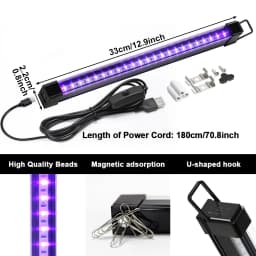 2Pcs/lot 5W USB UV LED Black Light T8 Blacklight Bar 395nm 400nm Fluorescent Party Disco T8 Tube UV Strip Lights Ultravilet Lamp