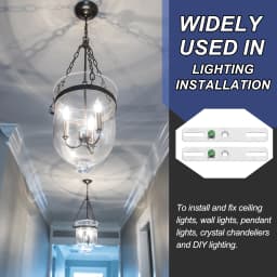 2-8Set 4" Light Crossbar Kit Universal Light Fixture Mounting Bracket 1/4"-20 Tap Center Hole Ceiling Light Plate CanopyHardware