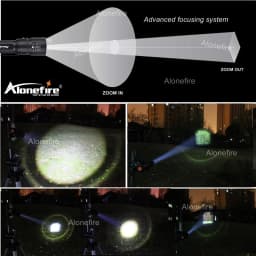 Alonefire High Power Zooming LED Flashlight Powerful Tactical Light Outdoor Hunting Camping Fishing Hiking Travel Mounts Torch