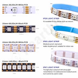 5V/12V SPI Color LED WS2811 WS2812 WS2815 WS2813 Addressable Programmable LED Light Strips For Colorful Light WHITE/BLACK PCB 5V
