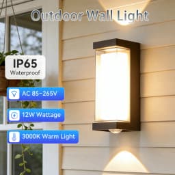 Outdoor Wall Light Home Waterproof Wall Lamp AC85-265V Porch Lights Outdoor Wall Lighting For Garden Backyard Doorway Decoration