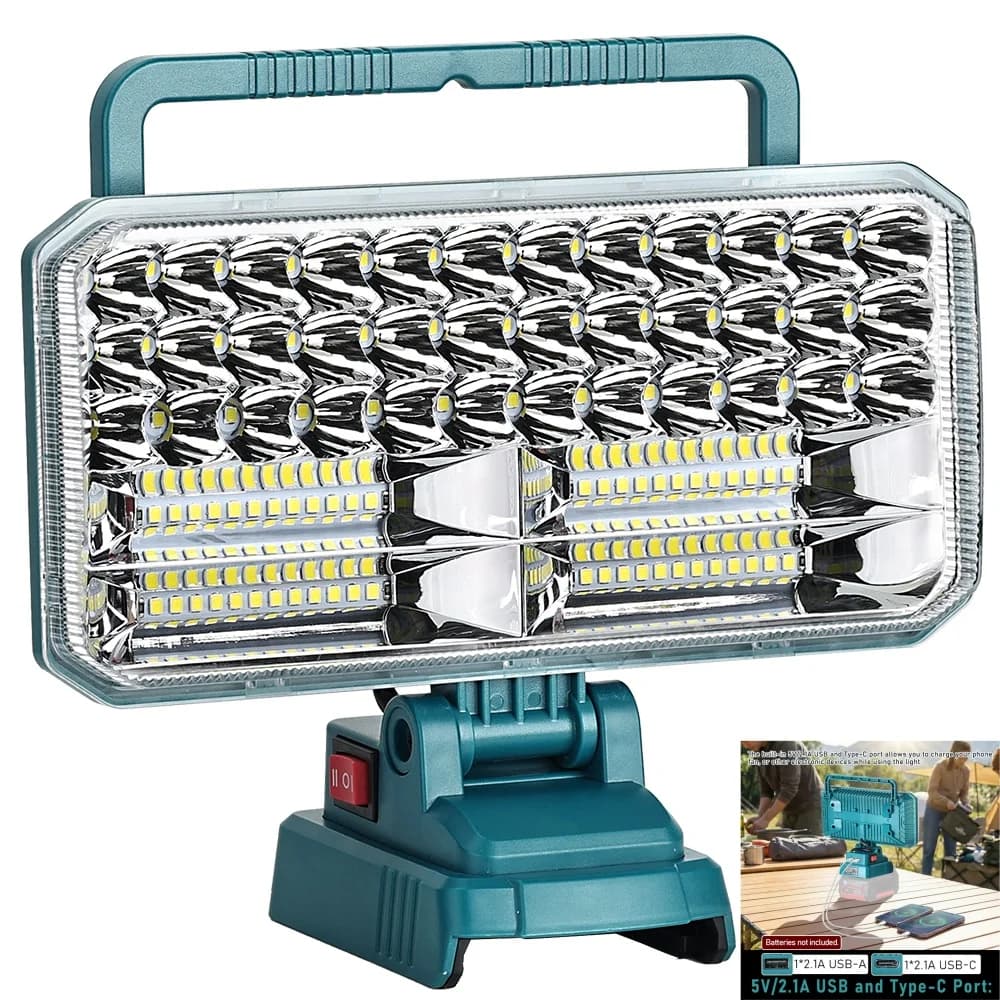 4200LM 40W LED Work Light for Bosch 18V Battery, USB Port Flashlight Camping Emergency (Battery Not Included)
