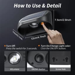 Solar Wall Lamp Garden Light Solar House Number Decor Light IP65 Waterproof Auto On/Off RGB Modes For Fence Yard Step Outdoor