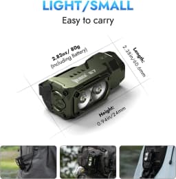 WUBEN E7 1800 Lumen Rechargeable Mini Flashlight with Magnet - Super Bright 6 Modes ArmyGreen EDC Flashlight, Typ-C Rechargeable