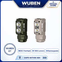 WUBEN E7 1800 Lumen Rechargeable Mini Flashlight with Magnet - Super Bright 6 Modes ArmyGreen EDC Flashlight, Typ-C Rechargeable