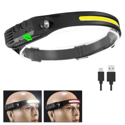 LED COB Sensor Floodlight Rechargeable Working Light Headlamp Emergency Light Outdoor Waterproof Camping Fishing Flashlight