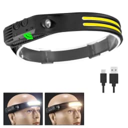 LED COB Sensor Floodlight Rechargeable Working Light Headlamp Emergency Light Outdoor Waterproof Camping Fishing Flashlight
