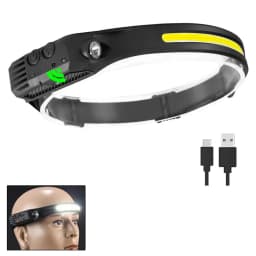 LED COB Sensor Floodlight Rechargeable Working Light Headlamp Emergency Light Outdoor Waterproof Camping Fishing Flashlight