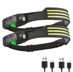 LED COB Sensor Floodlight Rechargeable Working Light Headlamp Emergency Light Outdoor Waterproof Camping Fishing Flashlight