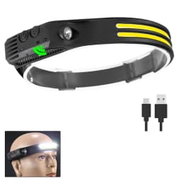 LED COB Sensor Floodlight Rechargeable Working Light Headlamp Emergency Light Outdoor Waterproof Camping Fishing Flashlight