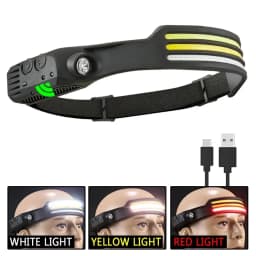 LED COB Sensor Floodlight Rechargeable Working Light Headlamp Emergency Light Outdoor Waterproof Camping Fishing Flashlight