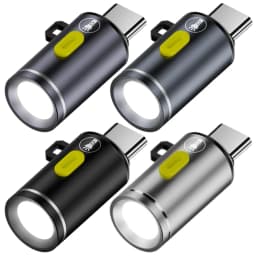 Portable Type-C Mini Flashlight Phone Keychain USB-C Electric Torch Nightlight Table Lamp For Riding Sports Outdoor Camping