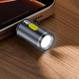 Portable Type-C Mini Flashlight Phone Keychain USB-C Electric Torch Nightlight Table Lamp For Riding Sports Outdoor Camping