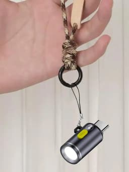 Portable Type-C Mini Flashlight Phone Keychain USB-C Electric Torch Nightlight Table Lamp For Riding Sports Outdoor Camping