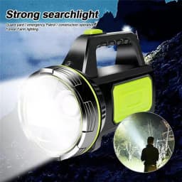 Portable Hand Lamp Rechargeable LED Strong Searchlight Flashlight 2 Lighting Modes Emergency Hiking Camping Energe Saving Torch