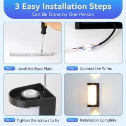 Dual-Sided IP65 Outdoor Wall Light, Warm Light，12W High Brightness with Universal AC85-265V for Porch, Stairs, Garden