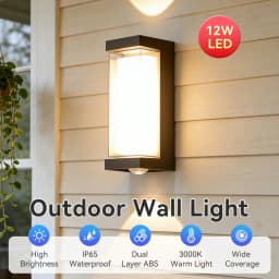 Dual-Sided IP65 Outdoor Wall Light, Warm Light，12W High Brightness with Universal AC85-265V for Porch, Stairs, Garden