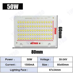 LED Chip 10W 20W 30W 50W 100W 150W 200W SMD 2835 Chip PCB DC30-32V DIY Lamp Beads LED Flood Light Outdoor Lighting Spotlight