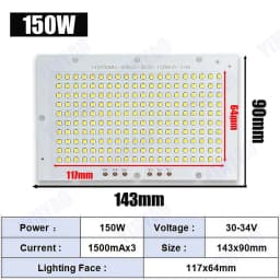 LED Chip 10W 20W 30W 50W 100W 150W 200W SMD 2835 Chip PCB DC30-32V DIY Lamp Beads LED Flood Light Outdoor Lighting Spotlight