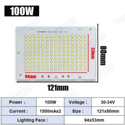 LED Chip 10W 20W 30W 50W 100W 150W 200W SMD 2835 Chip PCB DC30-32V DIY Lamp Beads LED Flood Light Outdoor Lighting Spotlight