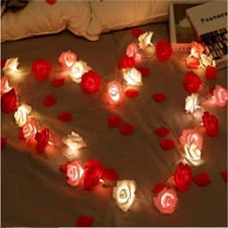 3m 20LED Artificial Rose Flower String Light Battery Powered Wedding Fairy Garland Room Decoration Ramadan Mother's Day Gifts