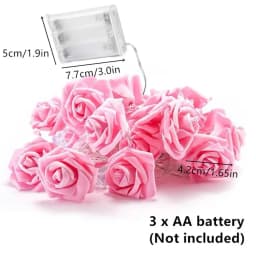 3m 20LED Artificial Rose Flower String Light Battery Powered Wedding Fairy Garland Room Decoration Ramadan Mother's Day Gifts
