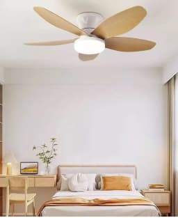 Ceiling Fan with Light 3 Colors, 6 Speeds, Timing, Ceiling Fan with Remote Control 5 Blades for Kitchen Bedroom Dining Room