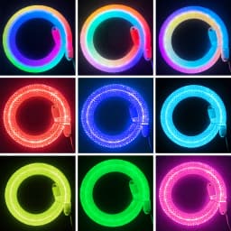 DC5V USB 360 Degree Round Reticulate RGBIC LED Neon Strip 67LEDs/m 1m-2m-3m-4m-5m IP67 Waterproof APP Control Music Sync