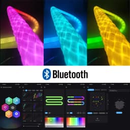 DC5V USB 360 Degree Round Reticulate RGBIC LED Neon Strip 67LEDs/m 1m-2m-3m-4m-5m IP67 Waterproof APP Control Music Sync