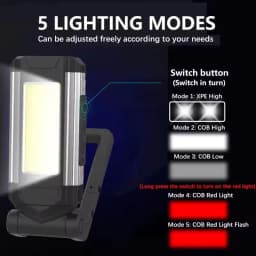 2026 Portable COB Magnetic Work Light Rechargeable LED Flashlight Super Bright Camping Waterproof Car Repair Lamp with Brackets