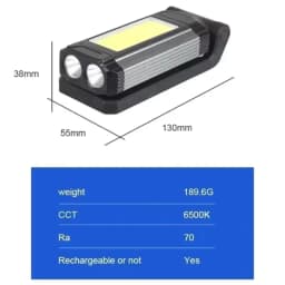 2026 Portable COB Magnetic Work Light Rechargeable LED Flashlight Super Bright Camping Waterproof Car Repair Lamp with Brackets