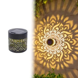 Solar Mandala Wall Light Outdoor Garden Fence Projector Lamp Patio Ambient Decor Waterproof Metal Fence Lights Outdoor Decor