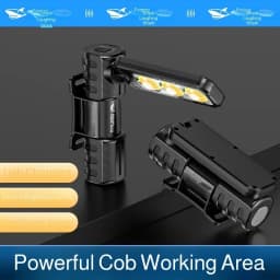 Magnetic Adjustable Headlamp With Dual Light, Foldable Work Light, MultiAngle LED Flashlight For Outdoor Repair And Camping