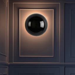 Modern Minimalist Black Golden Circular Wall Lamp, Aisle Bedside Lunar Eclipse Lamp, Minimalist Silver Plated Luxury Wall Lamp
