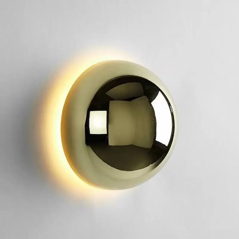 Modern Minimalist Black Golden Circular Wall Lamp, Aisle Bedside Lunar Eclipse Lamp, Minimalist Silver Plated Luxury Wall Lamp