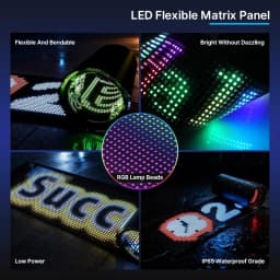 LED Scrolling Advertising Signs Flexible LED Display Bluetooth App Control DIY Text Pattern Animation for World Cup Bar Store