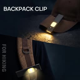 Portable Magnetic Flashlight with Clip,Ultra-Slim LED Work Light, USB-C Rechargeable, 4 Light Modes with Red Warning Light