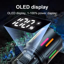 900000000LM Super Bright Flashlight Rechargeable LED Tactical Torch Ultra Bright Long Range 8000M Lantern Outdoor Lights