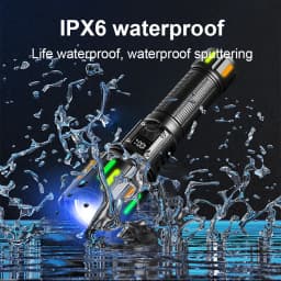 900000000LM Super Bright Flashlight Rechargeable LED Tactical Torch Ultra Bright Long Range 8000M Lantern Outdoor Lights