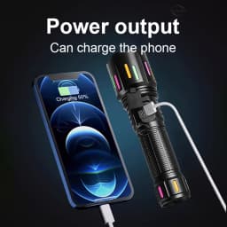 900000000LM Super Bright Flashlight Rechargeable LED Tactical Torch Ultra Bright Long Range 8000M Lantern Outdoor Lights